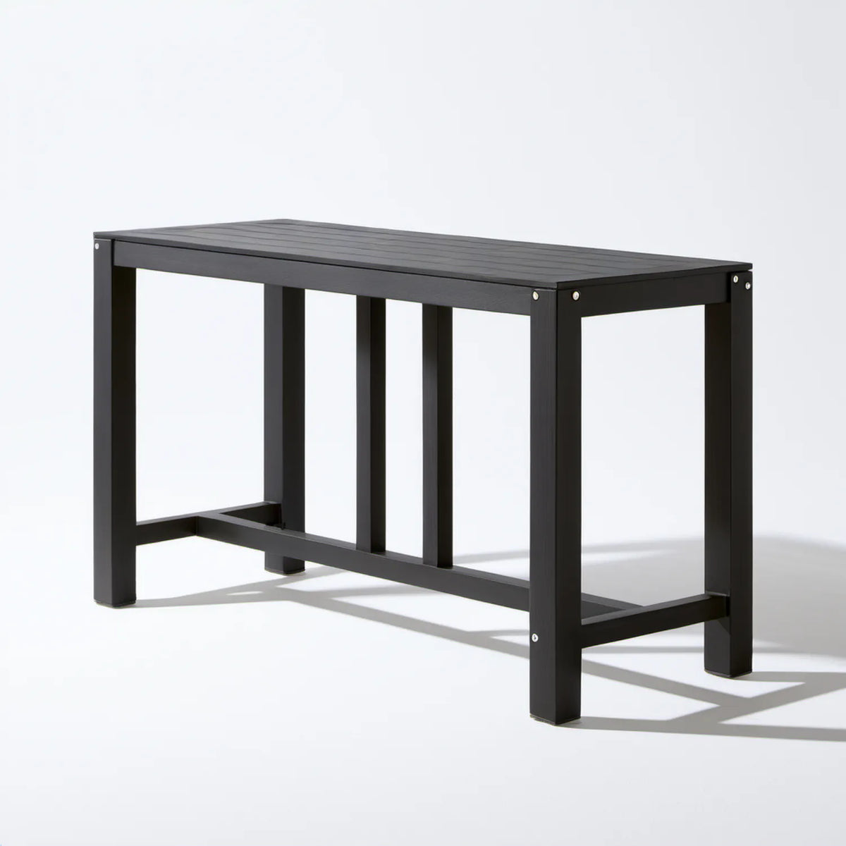 Prostokątny stół ogrodowy czarny 120 x 60 x 75 cm z aluminium malowanego proszkowo