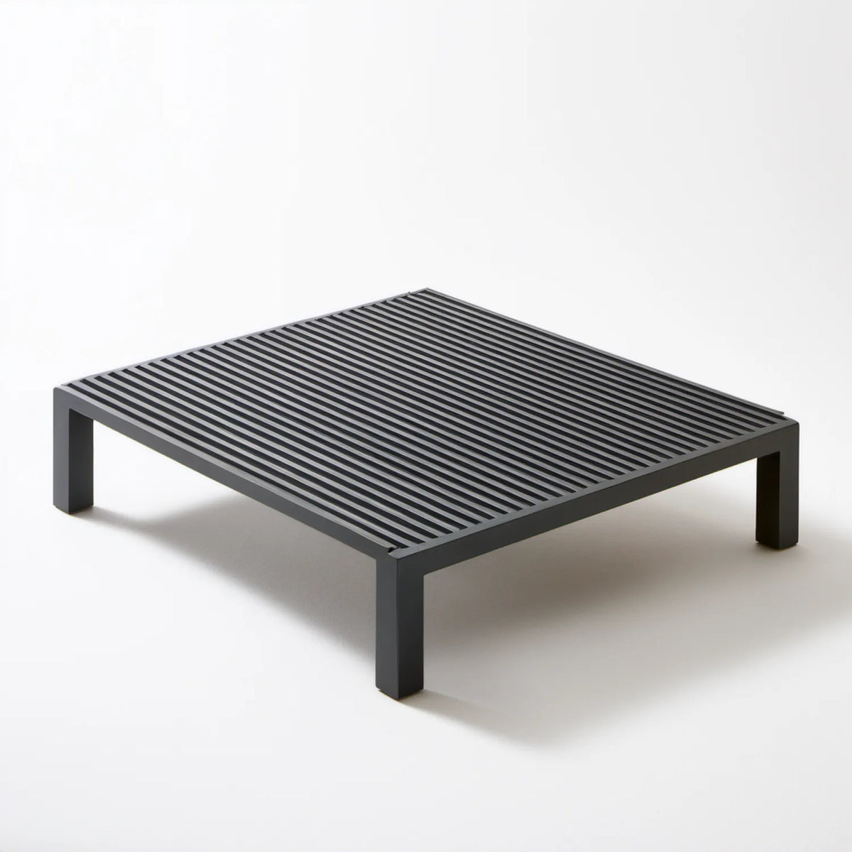 Niski aluminiowy stolik ogrodowy czarny prostokątny 100 x 60 x 45 cm