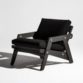 Czarny fotel ogrodowy z drewna litego i poliestru 70 x 85 x 78 cm